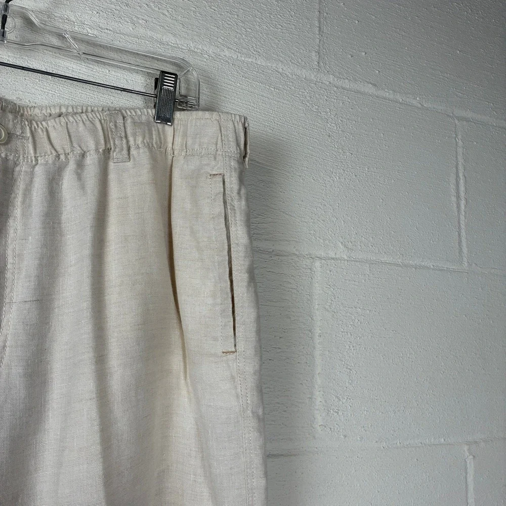 Tommy Bahama Relax Mens Linen Straight Leg Pants Size XL Beige Summer Vacation